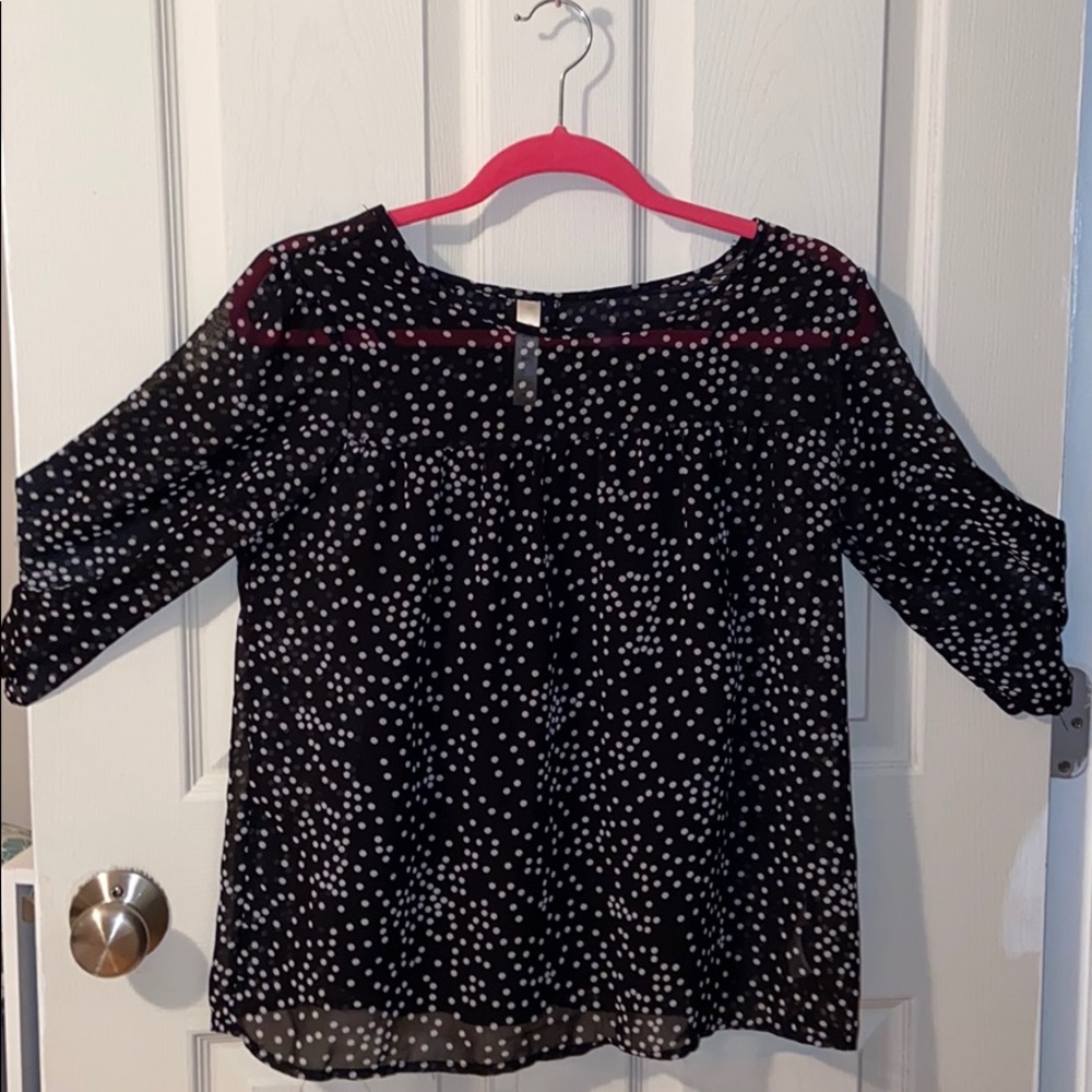 Cherokee Black Polka-dot Blouse